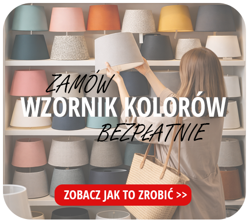Zamów wzornik tkanin ➤ ➤ ➤ BEZPŁATNIE ➤ Wybierz dowolna kolorystykę lamp wiszących, nocnych, plafonów i lamp stojących ➤ ➤ ➤ ➤ ➤ tylko u producenta LYSNE.PL Nie wiesz na jaki kolor lampy się zdecydować? ✓ Zamów próbnik kolorów! ✓ Tylko u producenta oświetlenia LYSNE.PL ✓