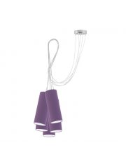 Chromowana lampa wisząca z fioletowymi tubami VIZELA T5