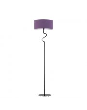 Czarna lampa podłogowa z fioletowym kloszem MORONI