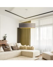 Lampa wisząca w stylu skandynawskim PORTO VELUR fi - 80 cm - kolor szary ze złotym wnętrzem