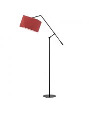 Designerska lampa stojąca z czerwonym abażurem COLMA