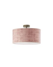 Lampa przysufitowa z welurowym kloszem WENECJA VELUR fi - 40 cm kolor różowy