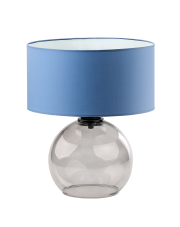Szklana lampka nocna z niebieskim abażurem LUTON