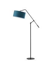 Czarna lampa stojąca regulowana na wysięgniku LIBERIA