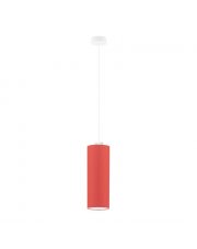 Czerwona lampa wisząca DENVER z kloszem w kształcie tuby