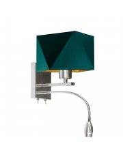 Abażurowa lampa ścienna z dodatkowym panelem LED MESSA GOLD