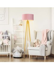 Piękna lampa stojąca z drewna do pokoju dziecka MIAMI