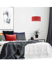 Czerwona lampa wisząca do sypialni w stylu glamour HAJFA fi - 30 cm